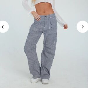 Lioness Blue and White Stripe Miami Vice Pants, Size XXS